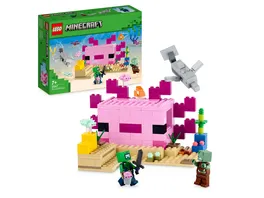LEGO Minecraft 21247 Das Axolotl Haus Set mit baubarem Haus und Figuren