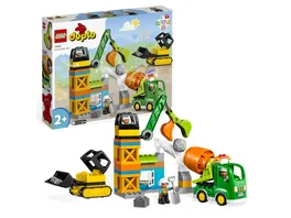 LEGO DUPLO 10990 Baustelle mit Baufahrzeugen Spielzeug fuer Kleinkinder