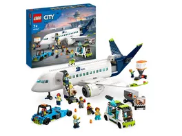 LEGO City 60367 Passagierflugzeug Set grosses Flugzeug Modell mit Fahrzeugen