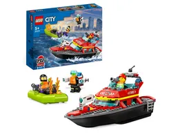 LEGO City 60373 Feuerwehrboot Boot Spielzeug das im Wasser schwimmt
