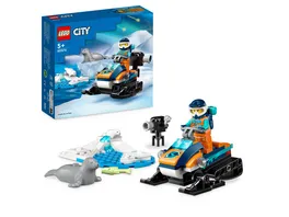 LEGO City 60376 Arktis Schneemobil Set mit 3 Tier Figuren Konstruktionsspielzeug