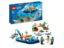 LEGO City 60377 Meeresforscher Boot Set mit U Boot Meerestiere Figuren