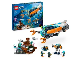 LEGO City 60379 Forscher U Boot Spielzeug Set mit Drohne und Mech