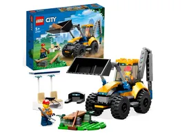 LEGO City 60385 Radlader Set Bagger Spielzeug fuer Kinder mit Minifiguren