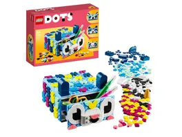 LEGO DOTS 41805 Tier Kreativbox mit Schubfach Bastelset fuer Kinder