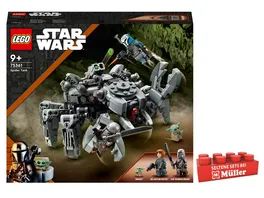 LEGO Star Wars 75361 Spinnenpanzer Spielzeug Set mit Baby Yoda Minifigur