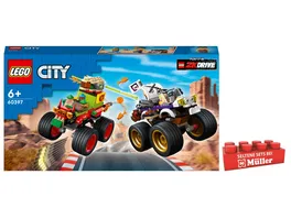 LEGO City 60397 Monstertruck Kombiset mit Spielzeug Rennautos aus 2K Drive