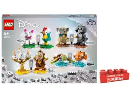 LEGO Disney 43226 Disney Paare Spielzeug Set 100 Jahre Disney 8 Figuren