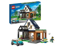 LEGO City 60398 Familienhaus mit Elektroauto Set Puppenhaus mit Zubehoer