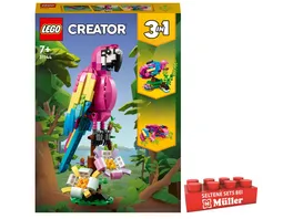 LEGO Creator 3in1 31144 Exotischer pinkfarbener Papagei Set mit 3 Tieren