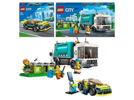 LEGO City 66744 Vorteilspaket Spielzeug Muellwagen Elektro Sportwagen