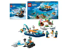 LEGO City 66768 City Bundle Meeresforscher Boot Arktis Schneemobil