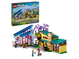 LEGO Friends 42620 Ollys und Paisleys Familien Haus Spielzeug mit Puppenhaus