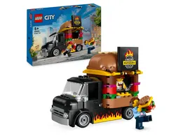 LEGO City 60404 Burger Truck Set mit Spielzeug Auto fuer Kinder ab 5 Jahren