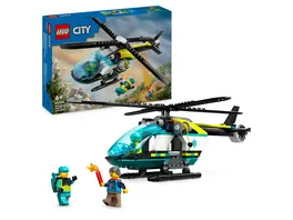 LEGO City 60405 Rettungshubschrauber Helikopter Spielzeug fuer 6 Jaehrige