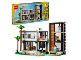 LEGO Creator Modernes Haus 3 in 1 Set Stadthaus oder Waldhuette 31153
