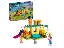 LEGO Friends 42612 Abenteuer auf dem Katzenspielplatz Set mit Spielzeug Tieren