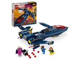 LEGO Marvel 76281 X Jet der X Men baubares Modell Flugzeug mit Figuren