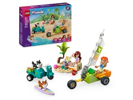 LEGO Friends Strandabenteuer mit Hunden Set mit Corgis Surfbrett 42641