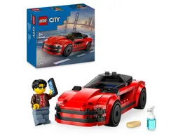 LEGO City Roter Sportwagen Set mit Spielzeug Supersportwagen 60448