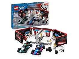 LEGO City F1 Garage mit Mercedes AMG Alpine Rennautos Bauset 60444