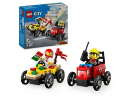 LEGO City Pizzalieferwagen vs Loeschauto Seifenkisten Spielzeug 60458