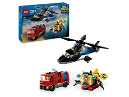 LEGO City Kombinationsset mit Hubschrauber Loeschauto und U Boot 60462