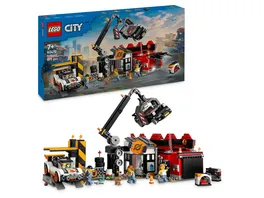 LEGO City Schrottplatz mit Autos Spielzeug mit Schrottpresse 60472