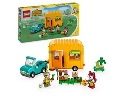 LEGO Animal Crossing Gerds Wohnwagen Gaertnerei Bauset mit Auto 77054