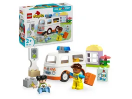 LEGO DUPLO Rettungswagen mit Fahrer Lernspielzeug fuer Kleinkinder 10447