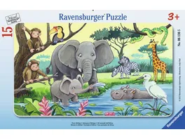 Ravensburger Puzzle Rahmenpuzzle Tiere Afrikas 15 Teile