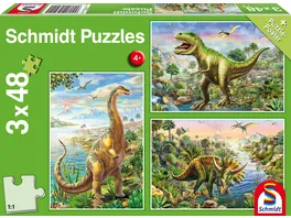 Schmidt Spiele Puzzle Abenteuer mit den Dinosauriern 48 Teile