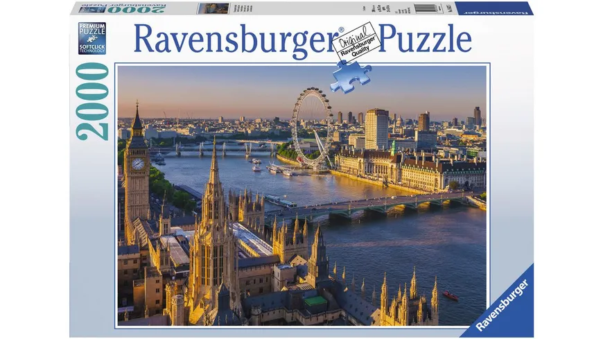 Ravensburger Puzzle - Stimmungsvolles London, Premiumpuzzle im Standardformat, 2000 Teile