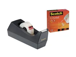 Scotch Tischabroller C38 mit 1 Rolle Crystal Clear Klebeband