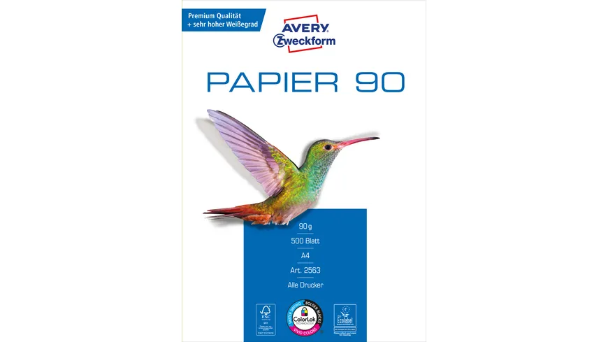 AVERY Zweckform Kopierpapier A4 90g/m² 500 Blatt