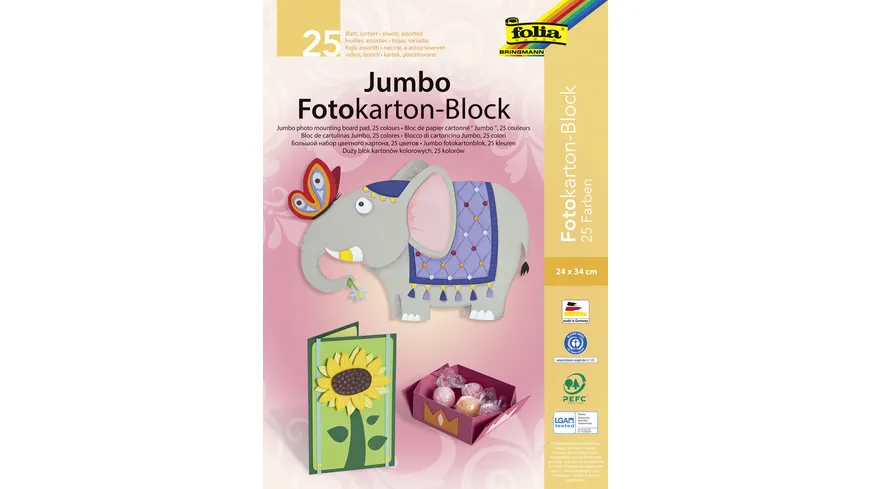 folia Jumbo-Fotokartonblock 25 Blatt 24 x 34 cm