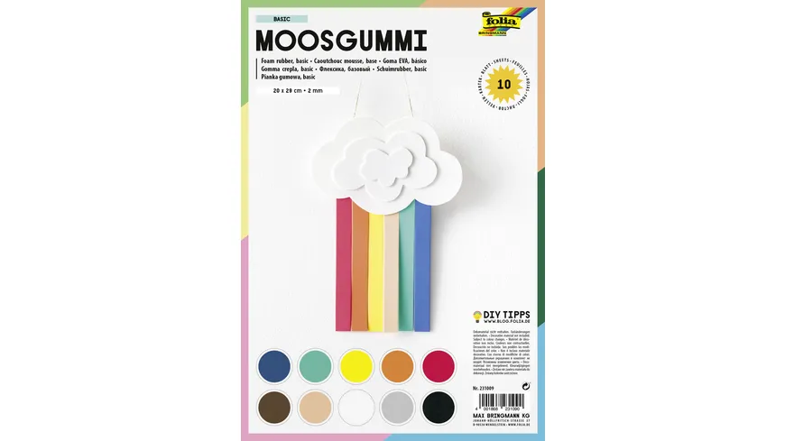 Moosgummi, A4 21x30 cm, Dicke 2 mm, weiß, 10Blatt : : Home &  Kitchen