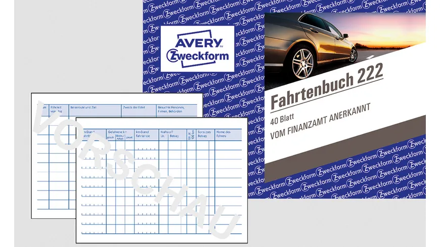 AVERY Zweckform Formular Fahrtenbuch 222, über 2 Seiten, DIN A6 online  bestellen