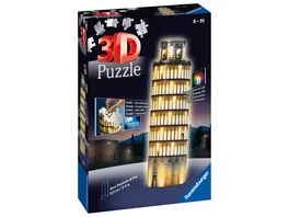 Ravensburger Puzzle 3D Puzzles Schiefer Turm von Pisa bei Nacht 216 Teile