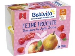 Bebivita Feine Fruechte Himbeere in Apfel Birne 4x100g
