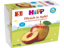 HiPP Frucht Pause 4x100g Pfirsich in Apfel