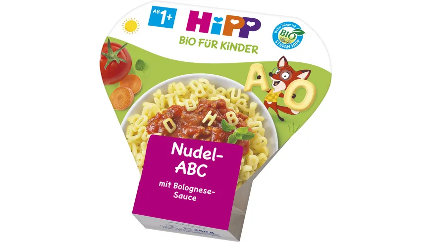 HiPP Schalenmenüs: Fliegendes Nudel-ABC in Bolognese-Sauce 250 g, 1-3 Jahre