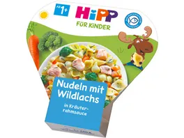 HiPP Bio fuer Kinder Teller aus aller Welt Schalenmenues 250g Nudeln mit Wildlachs in Kraeuterrahmsauce ab 1