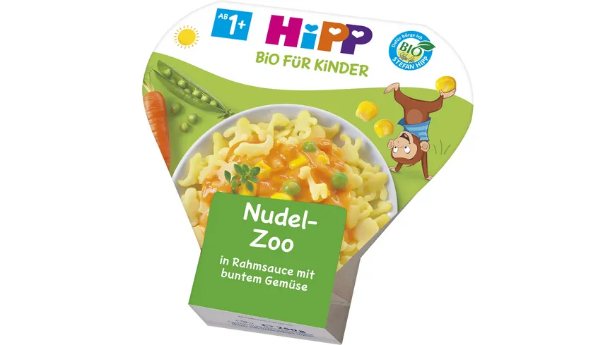 HiPP Bio für Kinder, Schalenmenüs 250g: Nudel-Zoo in Rahmsauce mit buntem Gemüse, ab 1+