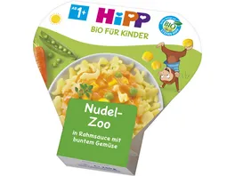 HiPP Bio fuer Kinder Schalenmenues 250g Nudel Zoo in Rahmsauce mit buntem Gemuese ab 1