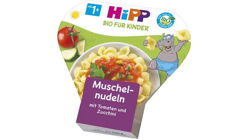 HiPP Schalenmenüs: Muschelnudeln mit Tomaten und Zucchini 250 g, ab 1+