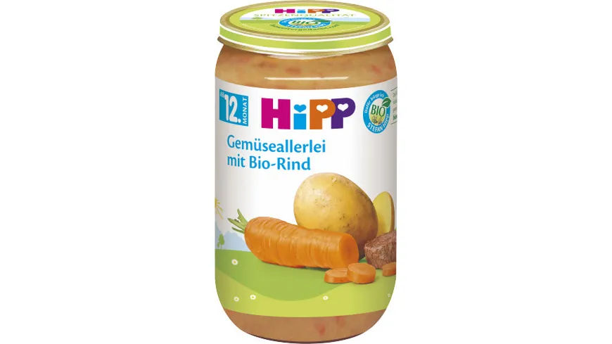 HiPP Menüs 250g: Gemüseallerlei mit Bio-Rind, ab 12. Monat