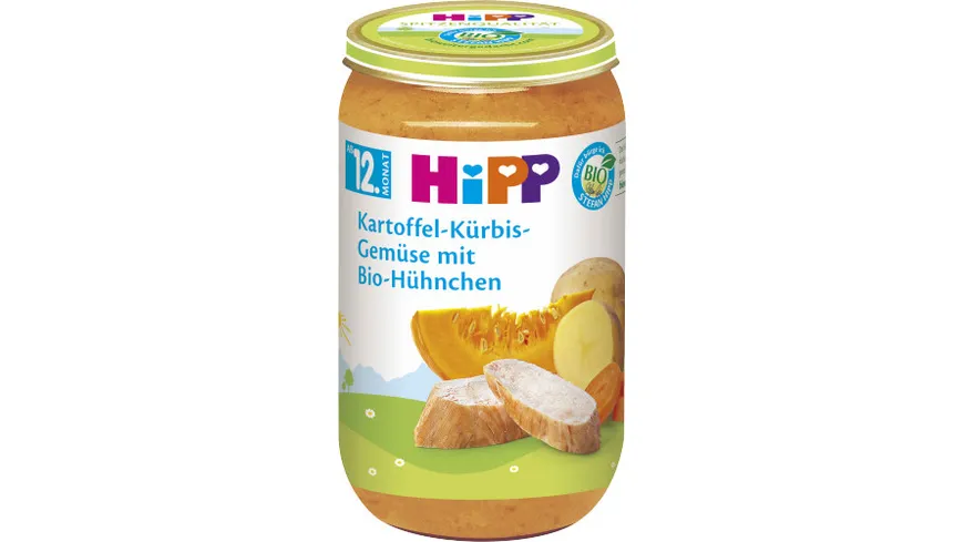 HiPP Menüs 250g: Kartoffel-Kürbis-Gemüse mit Bio-Hühnchen, ab 12. Monat