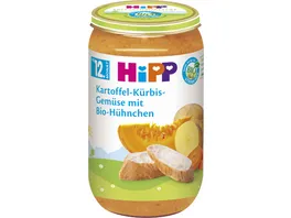 HiPP Menues 250g Kartoffel Kuerbis Gemuese mit Bio Huehnchen ab 12 Monat