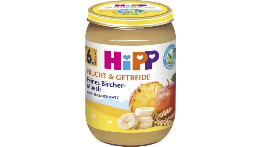HiPP Frucht <(>&<)> Getreide 190g: Feines Bircher-Müesli ohne Zuckerzusatz, ab 6. Monat